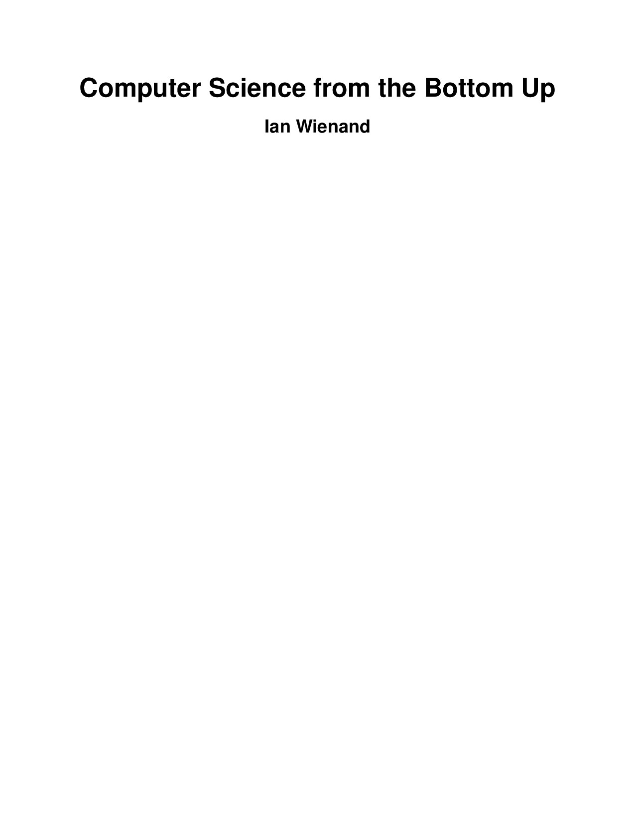 Computer Science from teh bottom up